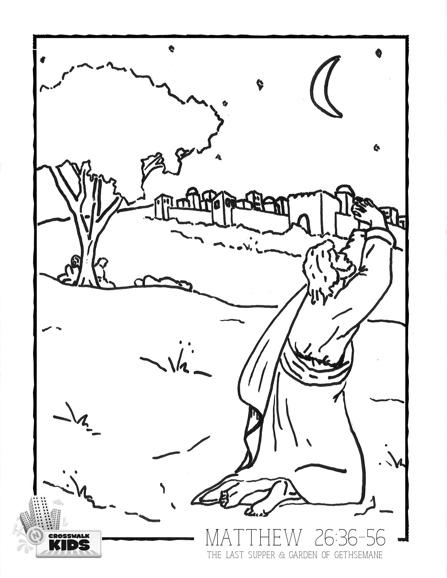 jesus in the garden of gethsemane coloring pages