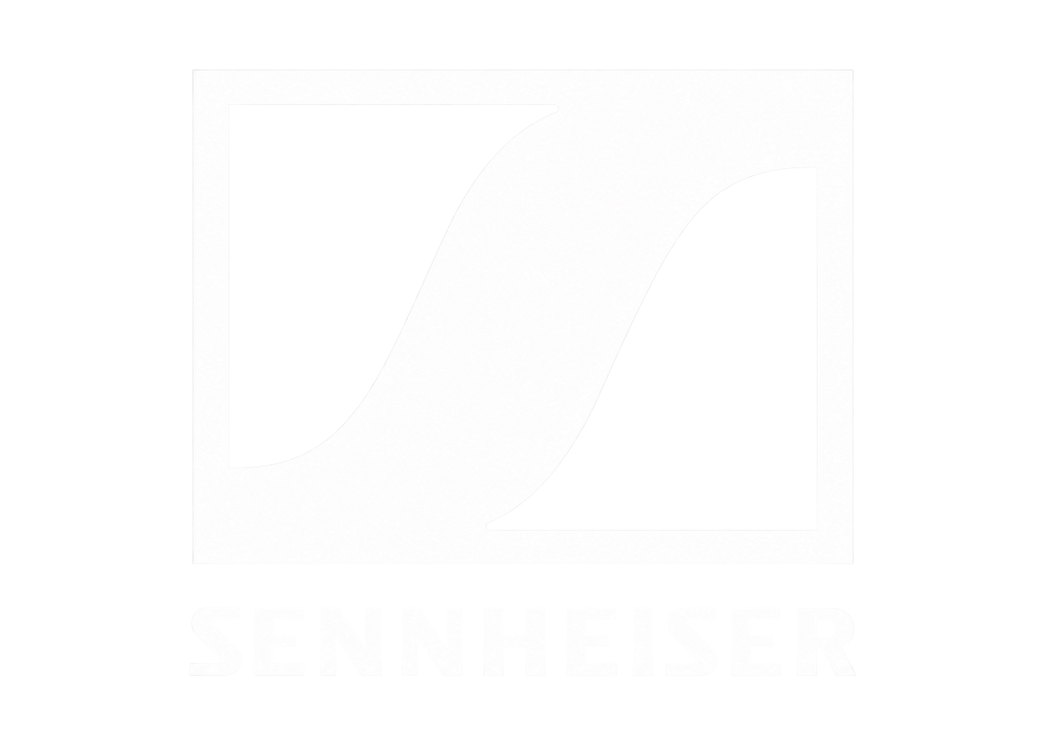 Black and white logo of Sennheiser with the Sennheiser name underneath