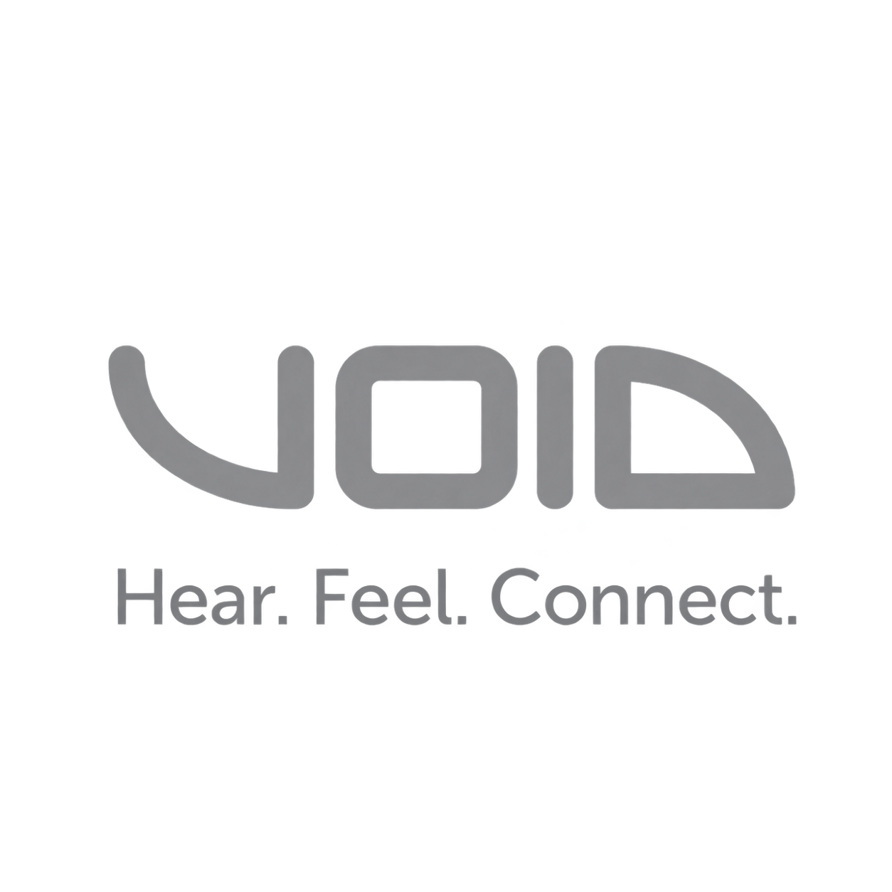 A logo with the word 'LOUD' in large, gray, three-dimensional letters and the phrase 'Hear. Feel. Connect.' below in a smaller, gray font.