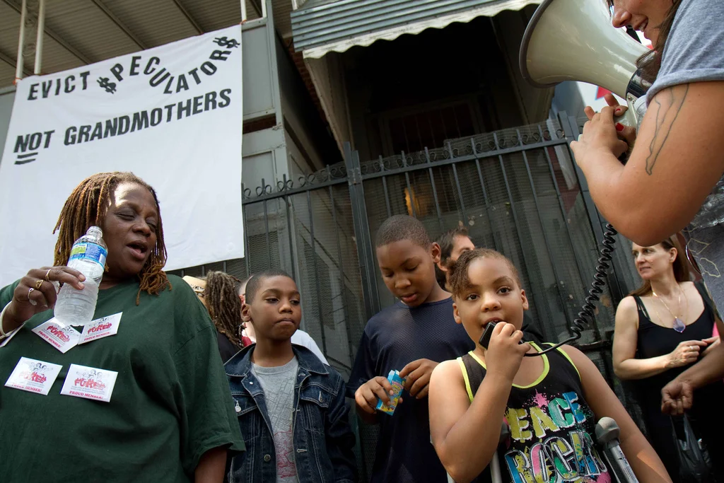 An eviction defense protest in Bedford-stuyvesant 