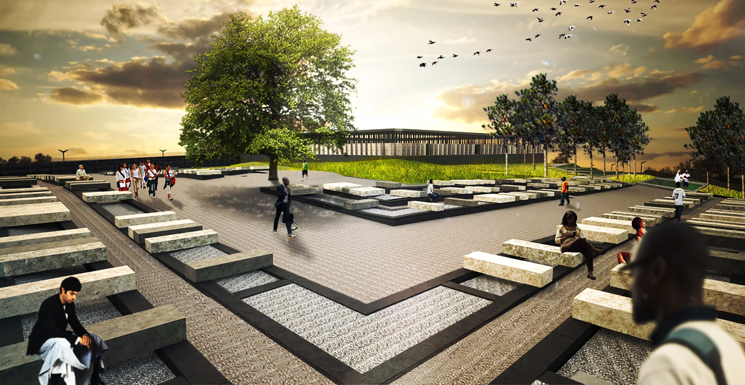 a rendering of the lynching memorial. 