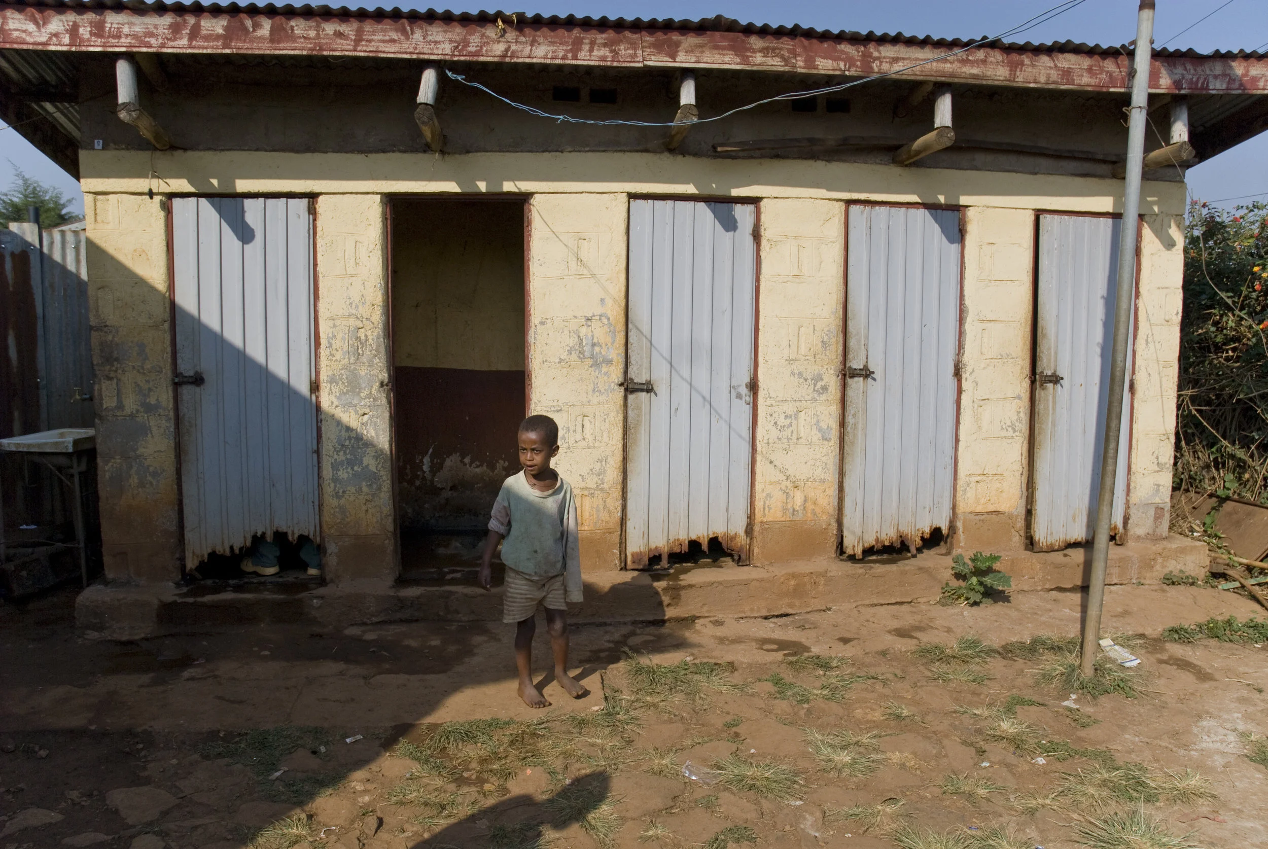 toilets outside a hospital in ethiopia. photo: Clive Chilvers/shutterstock