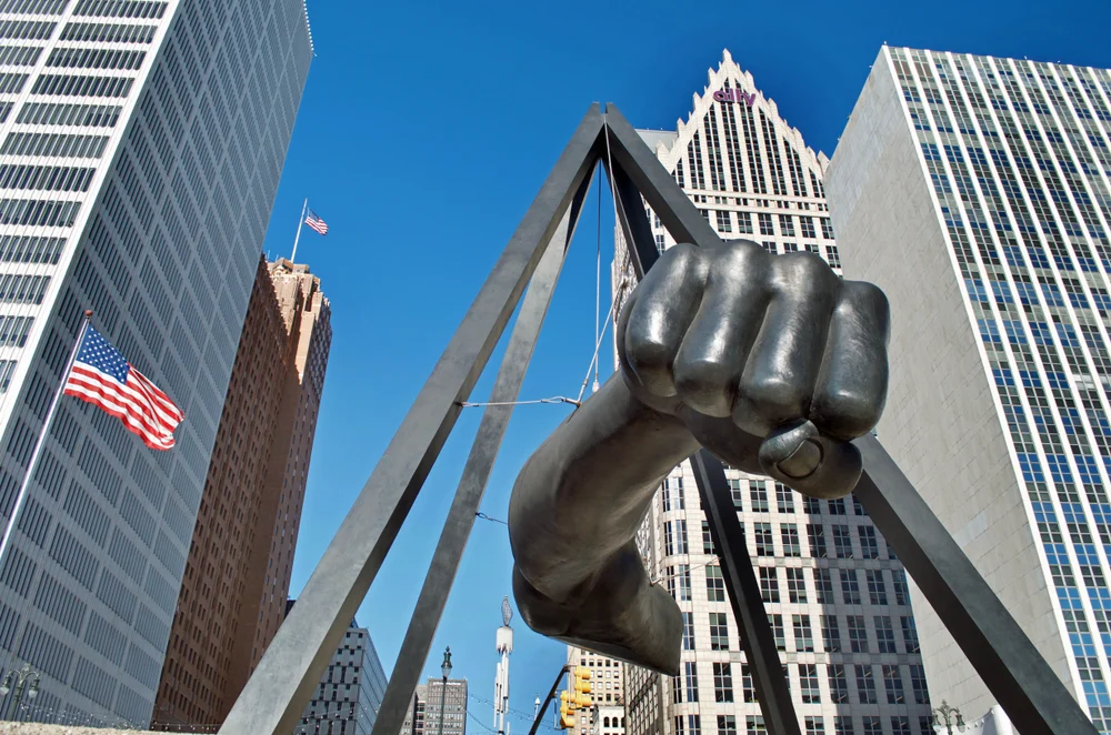 Monument to Joe Louis in Detroit, "The Fist." Photo: Linda Parton/shutterstock