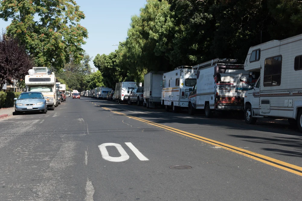 RVs housing the homeless in silicon valley. photo: Phyllis Peterson/shutterstock