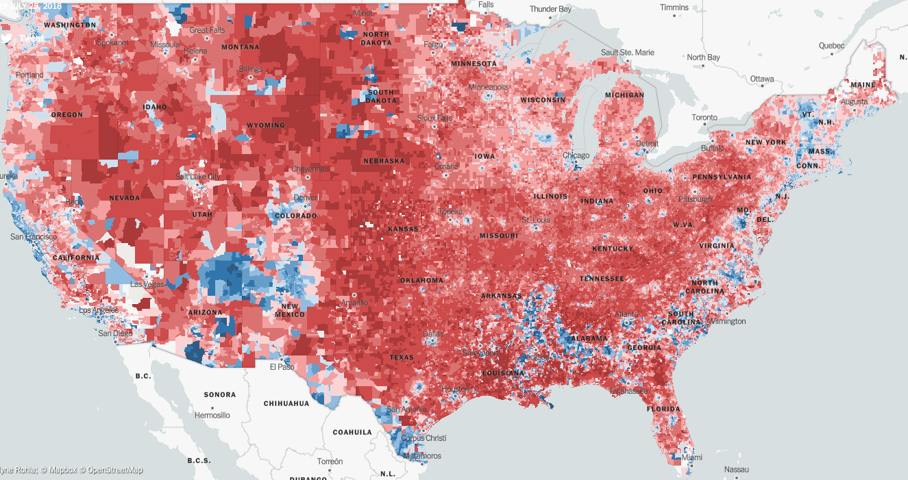 Precinct by precinct voting returns, 2016 election. New york times