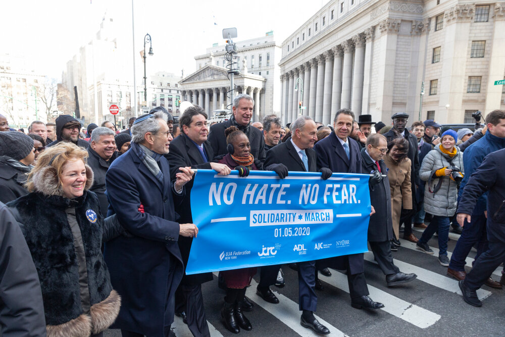 Top New YOrk politicians at a march in Manhattan earlier this month against antisemitism. lev radin/shutterstock