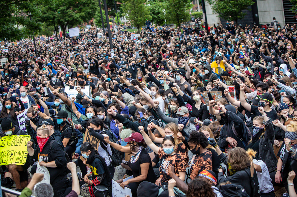 Protest for racial justice in Boston in June. Maverick Pictures/shutterstock