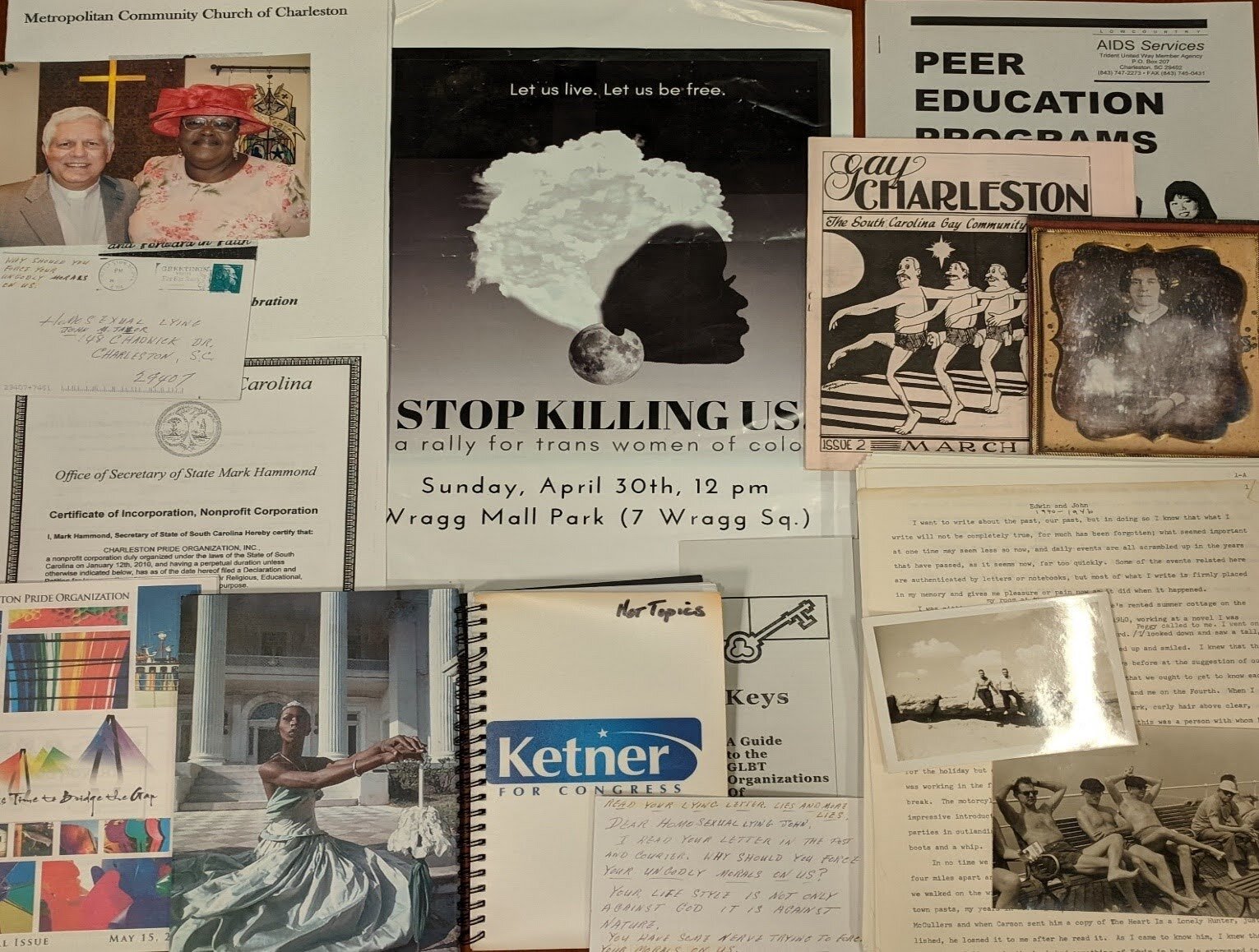 Photos, letters, and other items from the College of Charleston’s Documenting LGBTQ Life in the Lowcountry Project, one of the only initiatives solely dedicated to preserving and documenting lesbian, gay, bisexual and transgender histories in South …