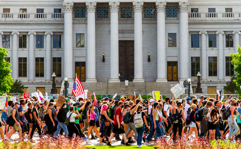 Black Lives Matter protesters march in Denver. Photo: JosephRouse/shutterstock