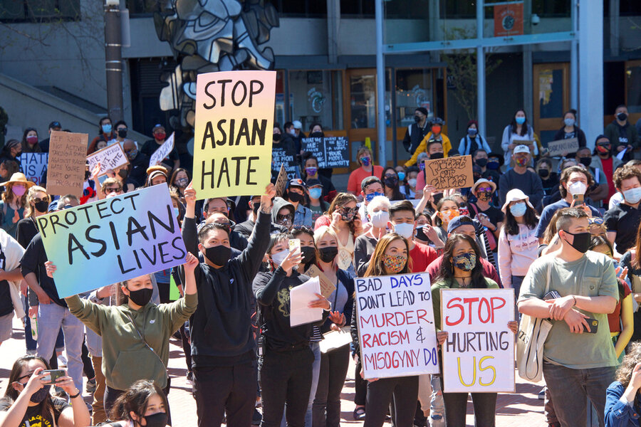 A recent rally in San Francisco against anti-Asian hate. Sheila Fitzgerald/shutterstock