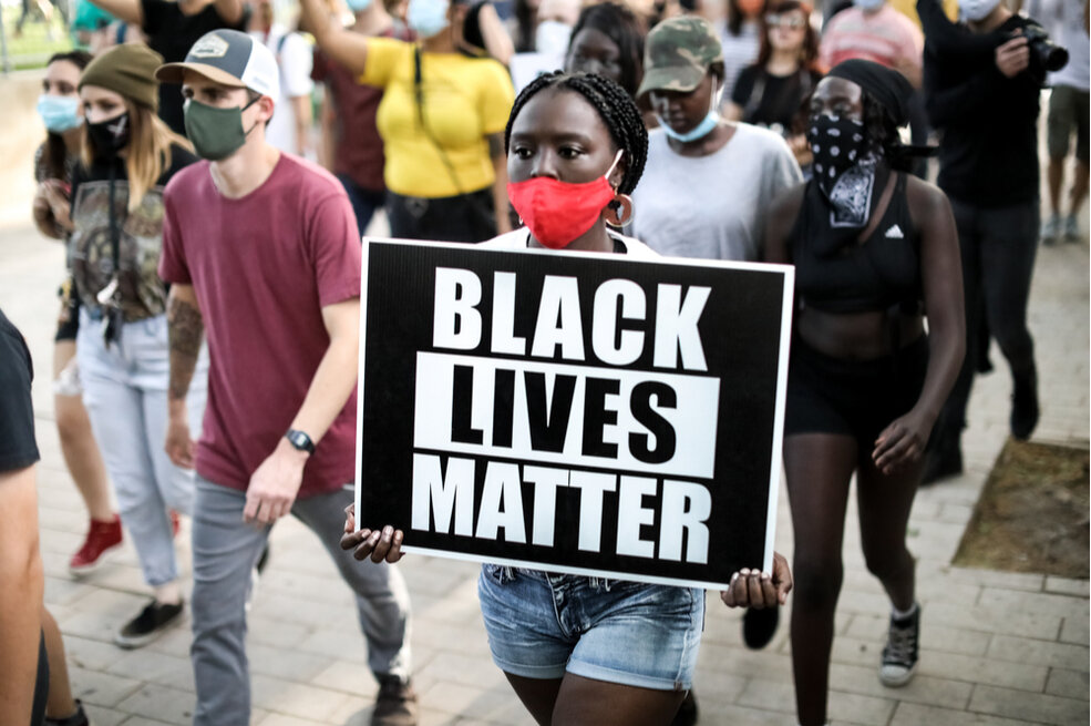 A 2020 Black lives matter march in salt lake city, Utah. Quinton Batchelor/shutterstock