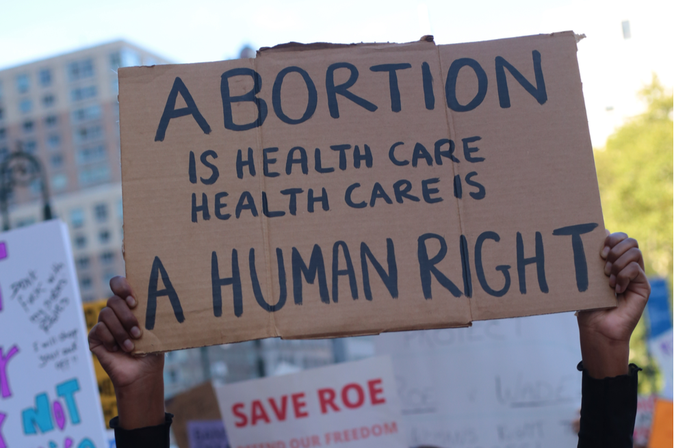 Abortion is healthcare is a human right -- sign 