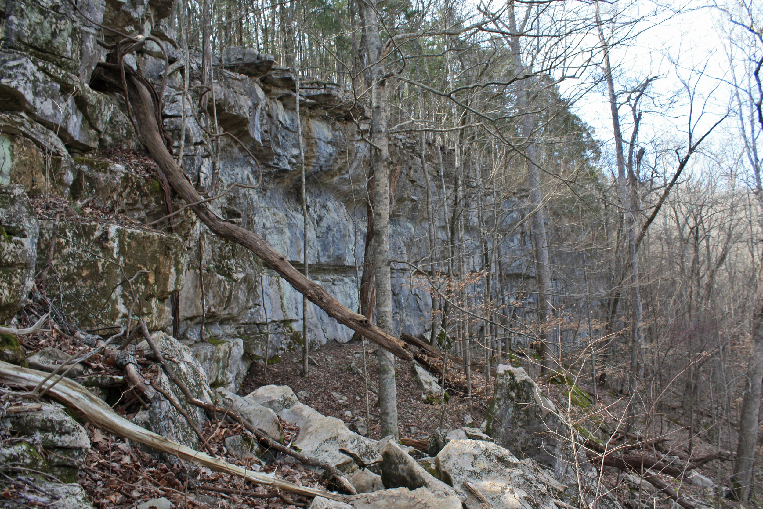 Large rock face.