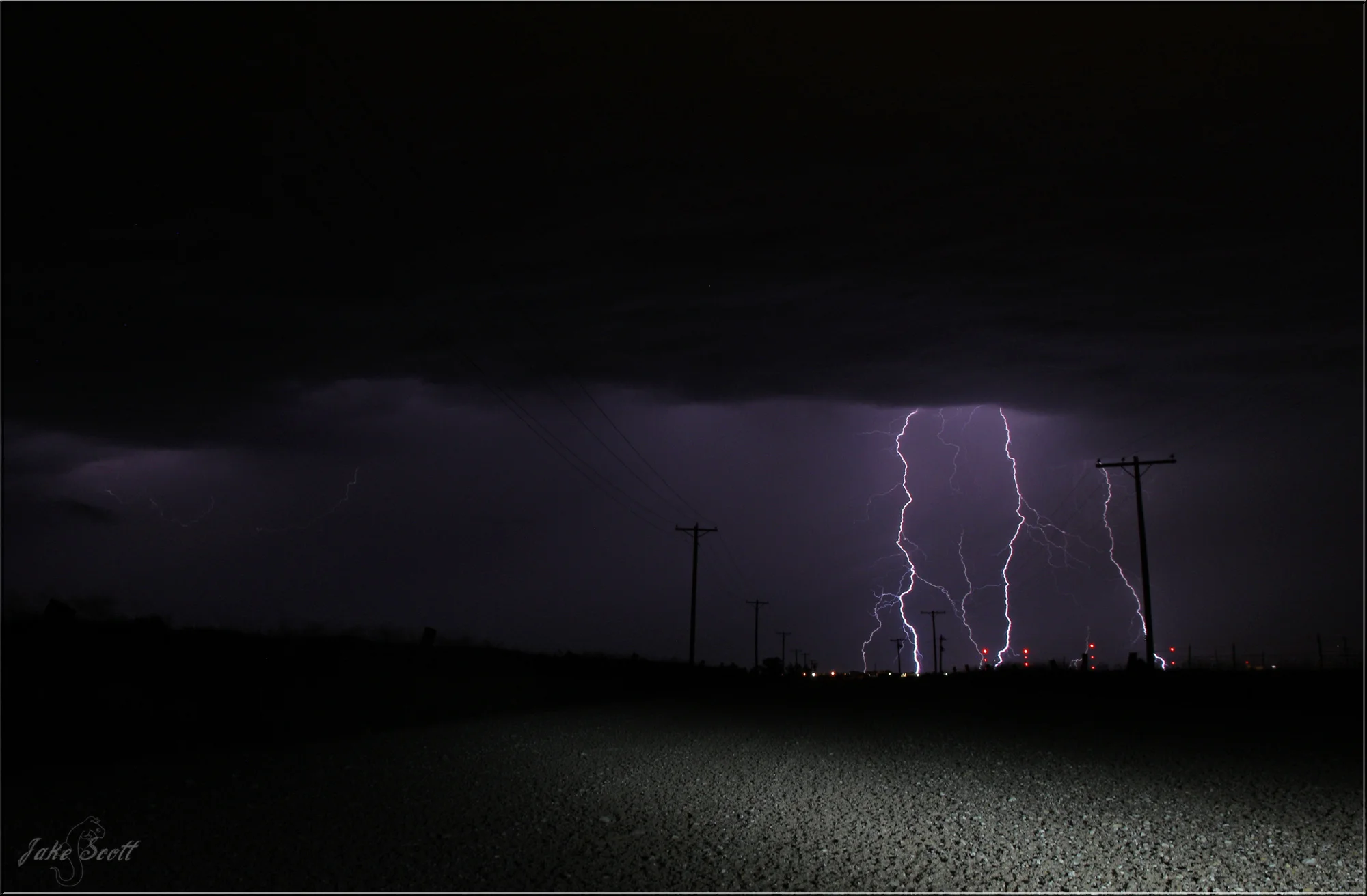Prairie fireworks over Russell, Kansas.