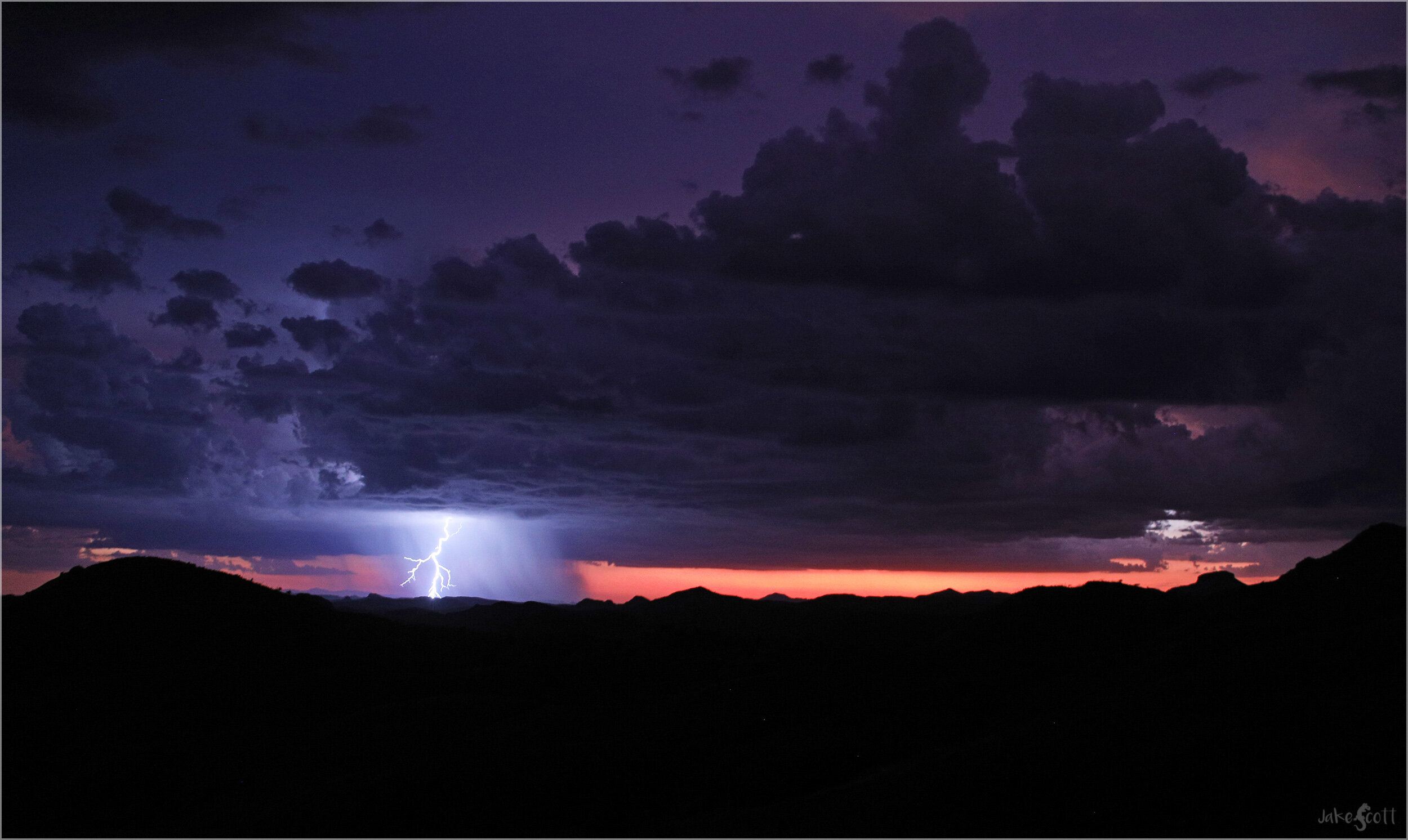  Lightning strikes from thunderstorm over Mexico from my viewpoint in southern Arizona. 