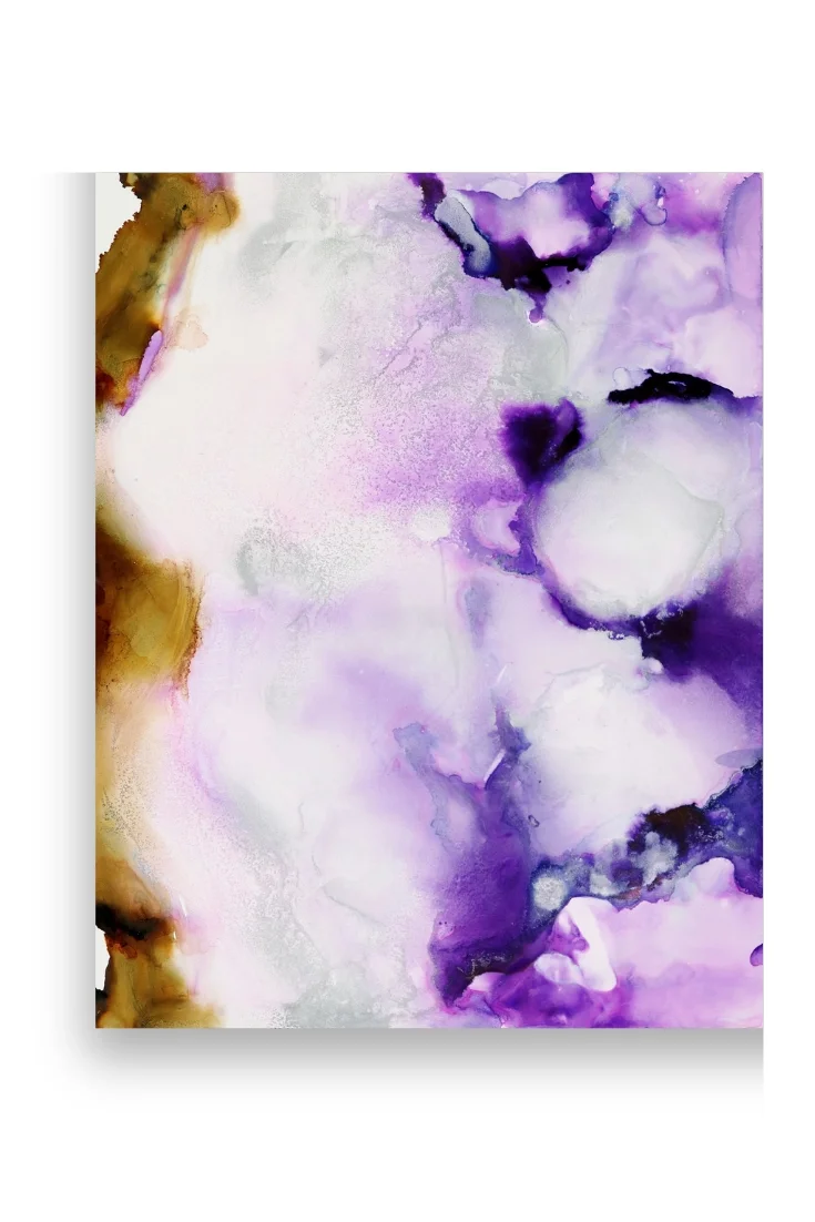Purple Abstract Painting with Amethyst Gemstone Jenna Webb Art