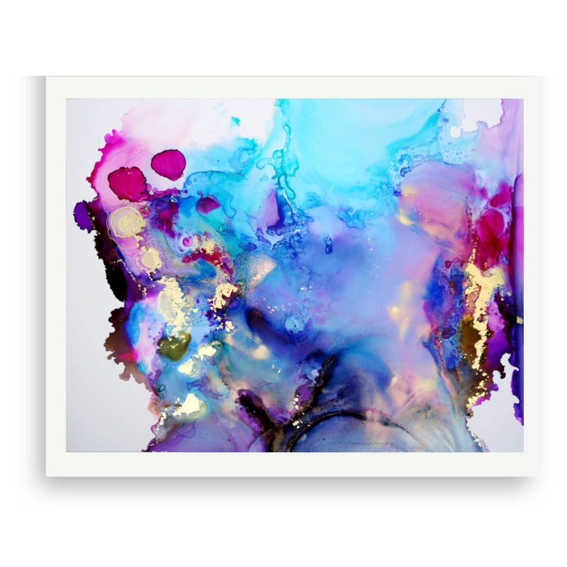 Blue Abstract Painting Jenna Webb Art alcohol ink