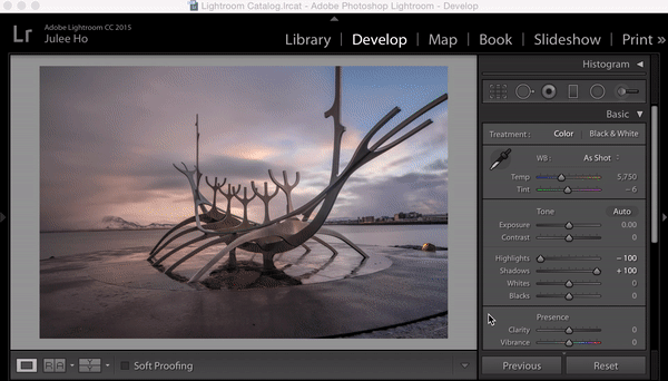 How to use alt/option key to adjust Whites and Blacks sliders