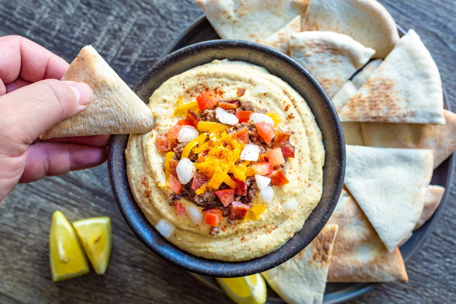 Bacon Cheeseburger Hummus