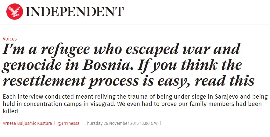 "To be a refugee these days means to wake up almost each morning and witness anti-refugee sentiment plastered on the news and social media. On November 18, 2015 after seeing the increased Islamophobia and xenophobia from American politicians, I decided to take to Twitter to explain the lengthy process of obtaining refugee status in the United States..."