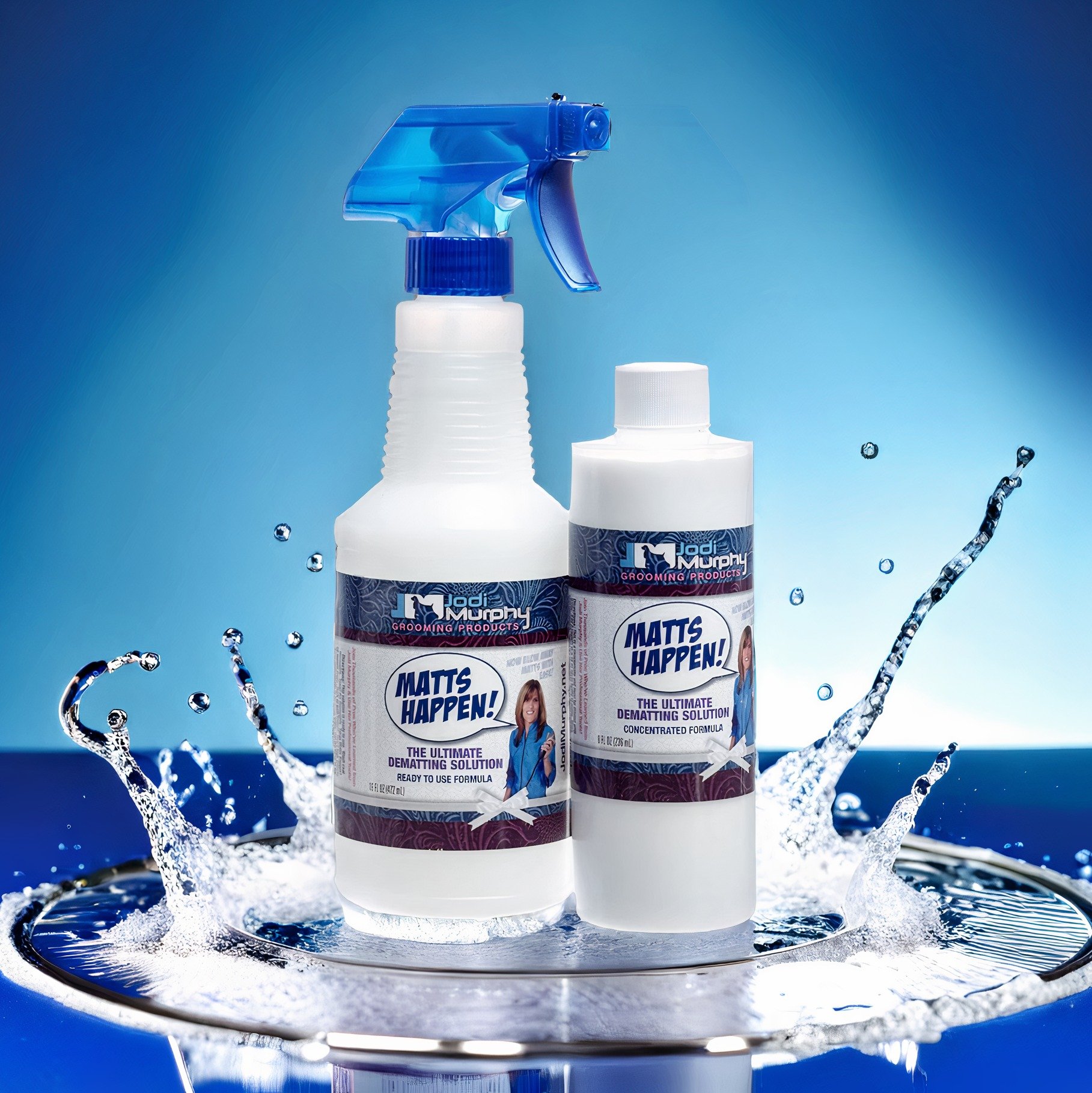 Tired of battling mats? 😫  Our &quot;Matts Happen!&quot; dematting solution makes removing mats a breeze!  Gentle yet effective, it reduces grooming time and minimizes stress for both you and the dog. Try it today and see the difference! 
#dematting