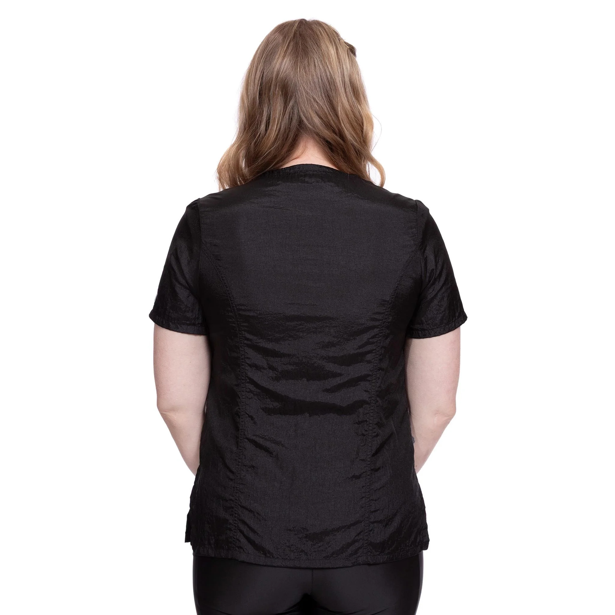 Groomer's Double Pocket Short Sleeve Utility Top — Black for Dog Groomers | Jodi Murphy Grooming Products