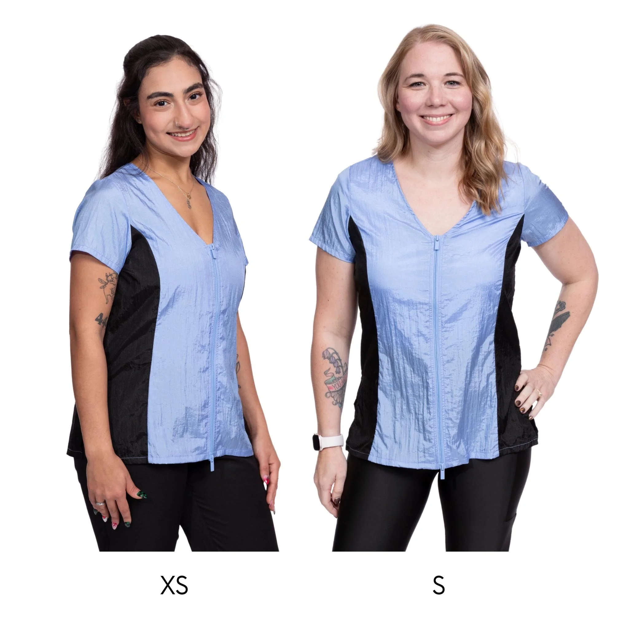 Groomer's Short Sleeve Top — Periwinkle & Black for Dog Groomers | Jodi Murphy Grooming Products