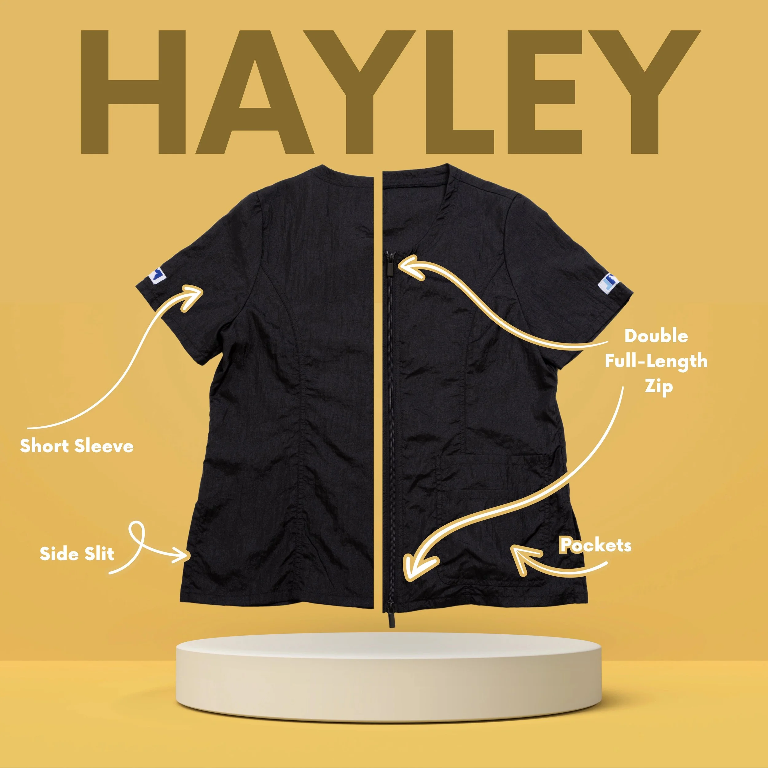 Groomer's Double Pocket Short Sleeve Utility Top — Black for Dog Groomers | Jodi Murphy Grooming Products