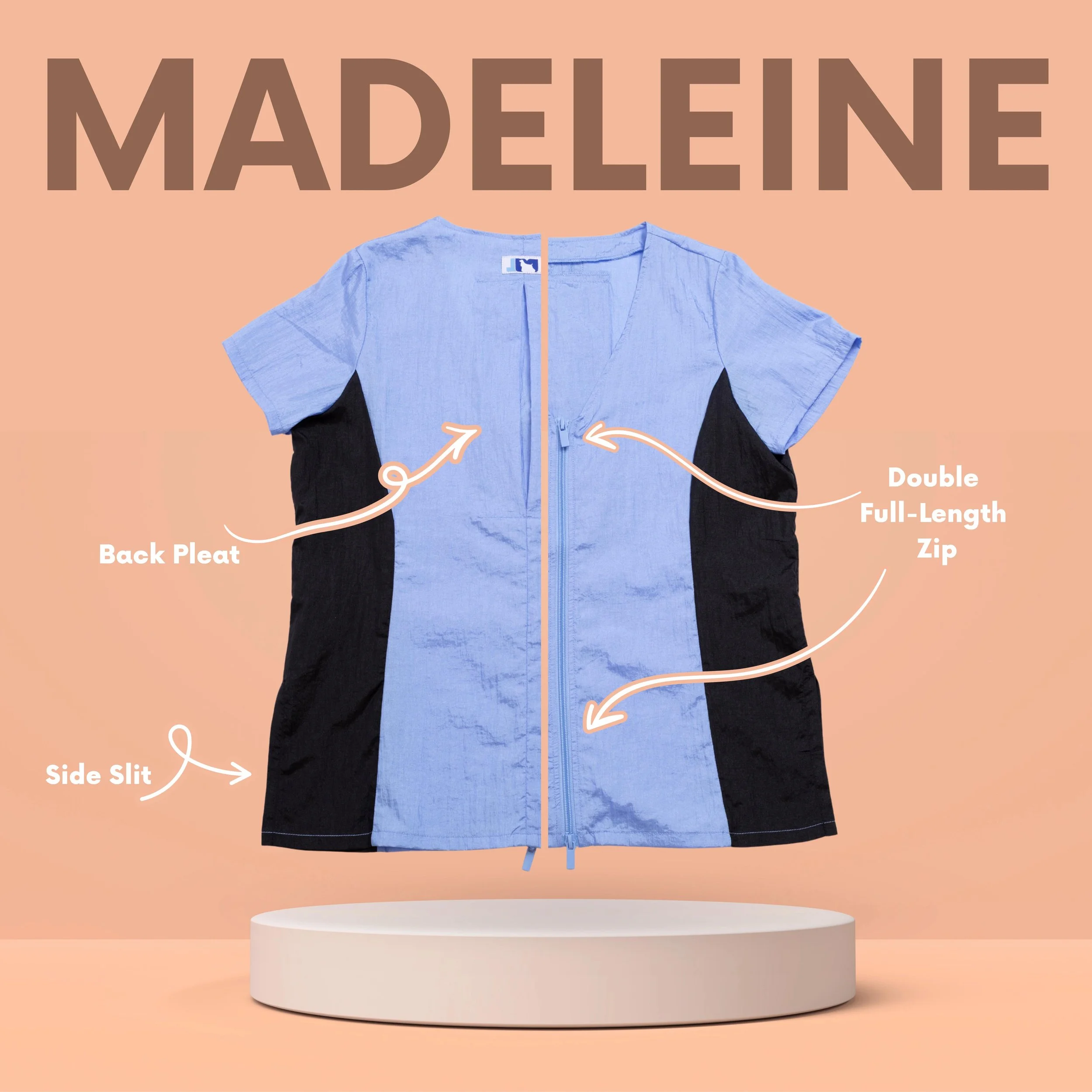 Groomer's Short Sleeve Top — Periwinkle & Black for Dog Groomers | Jodi Murphy Grooming Products