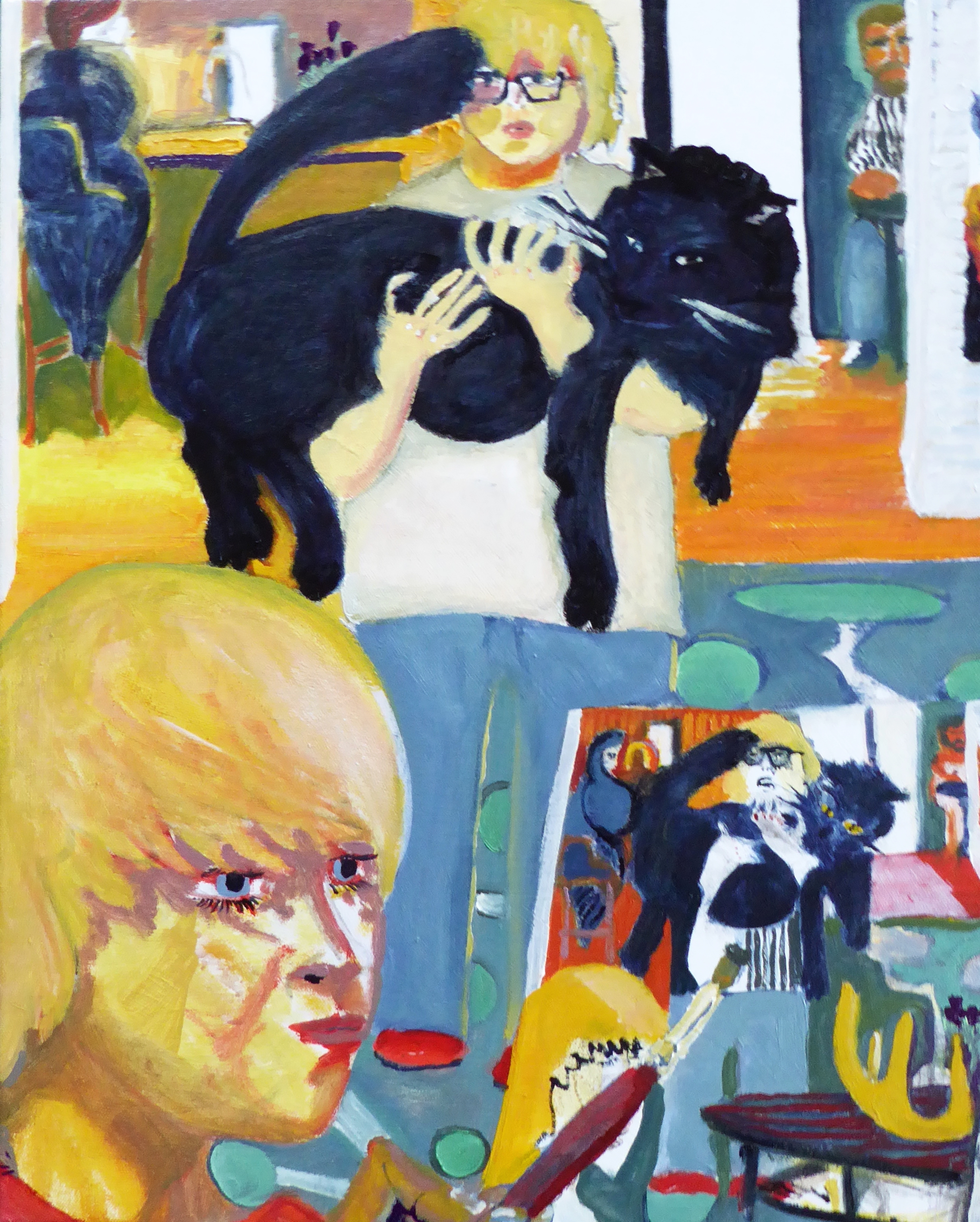  The Cat is Your Oyster (2016) oil on canvas, 20 x 16 inches 