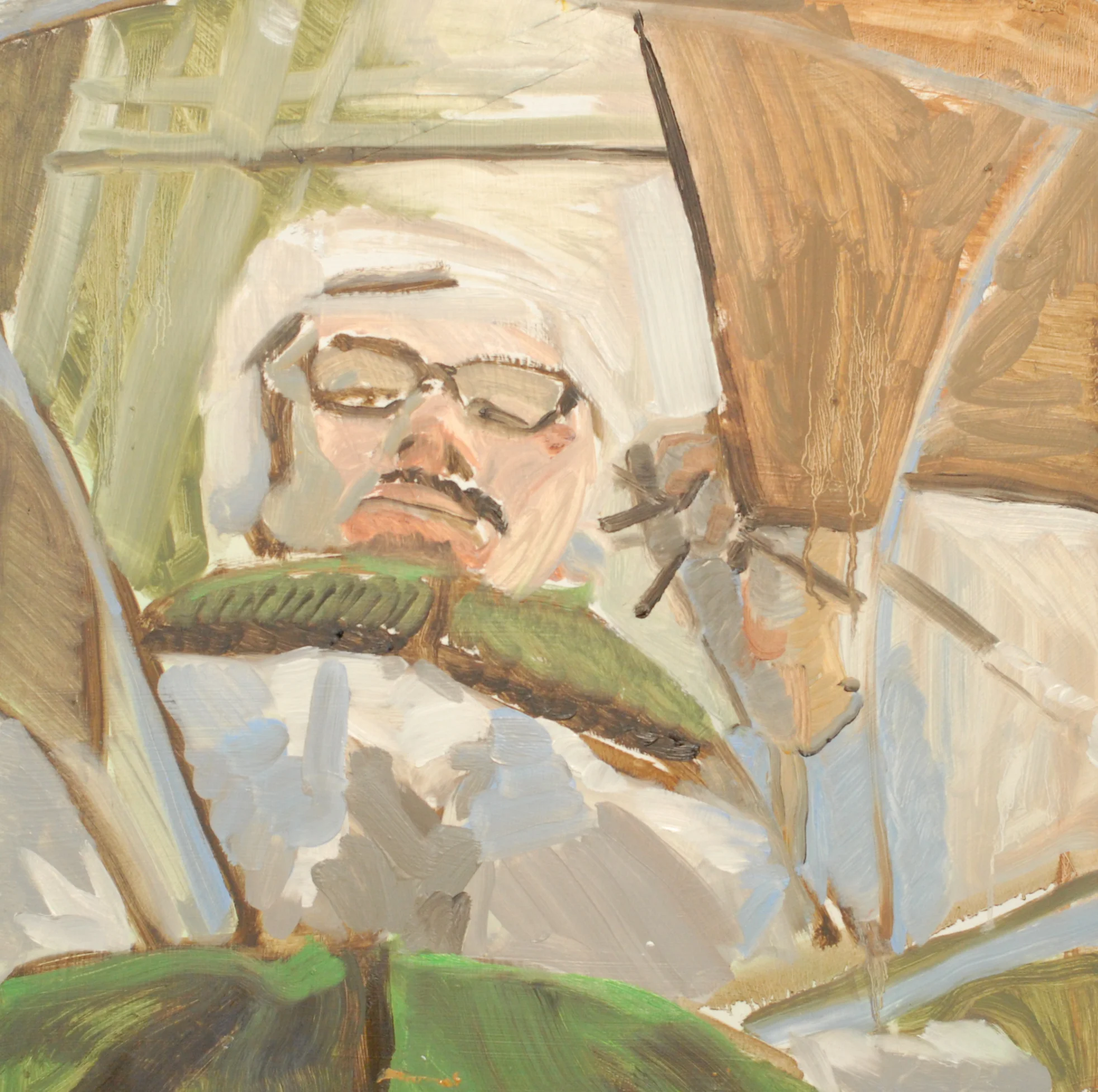  Giant, or Looking Down Into A Broken Mirror (2008) oil on board, 16 x 16 inches 
