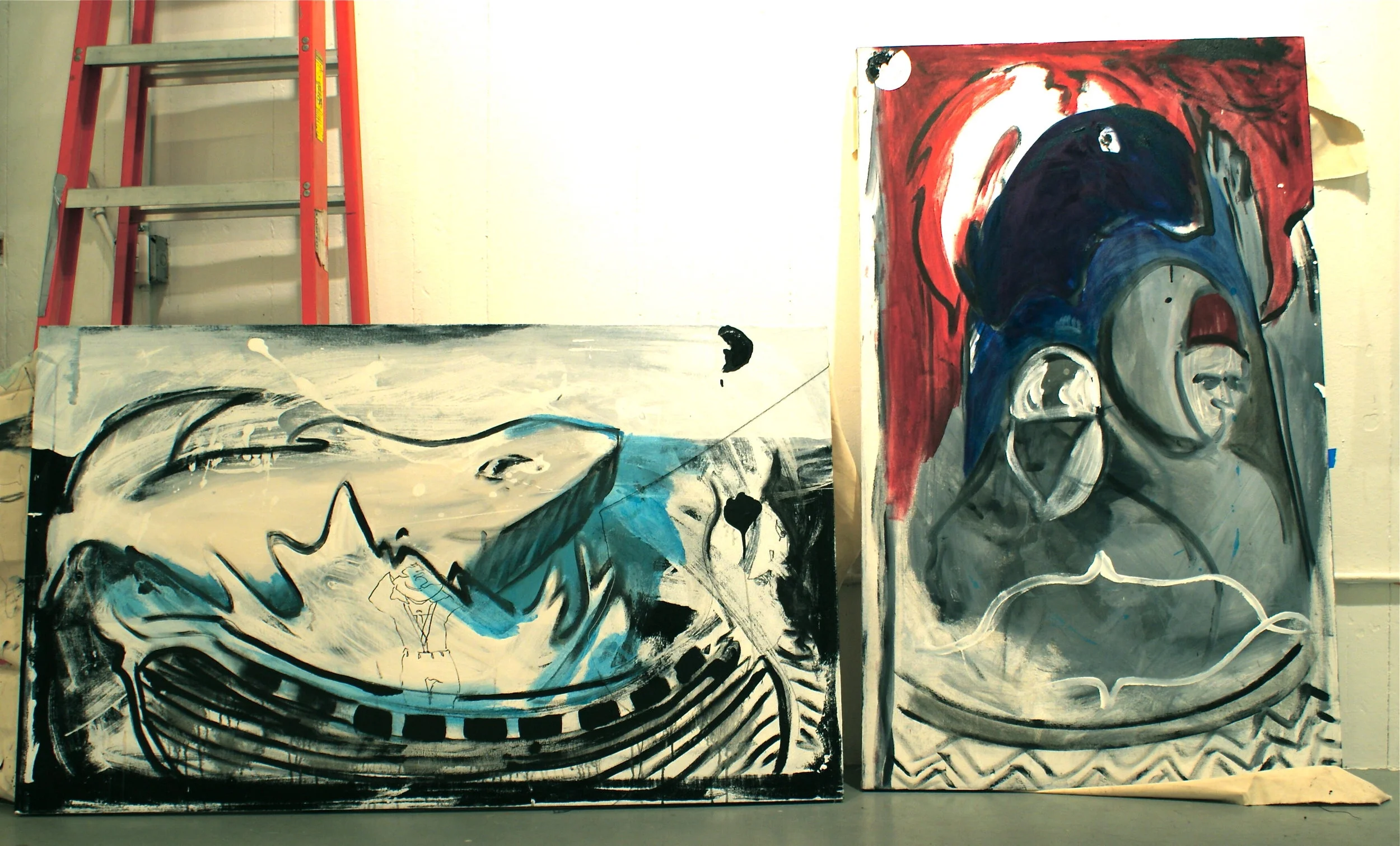  coupled paintings (2009) acrylic on canvas, each 30 x 55 inches 