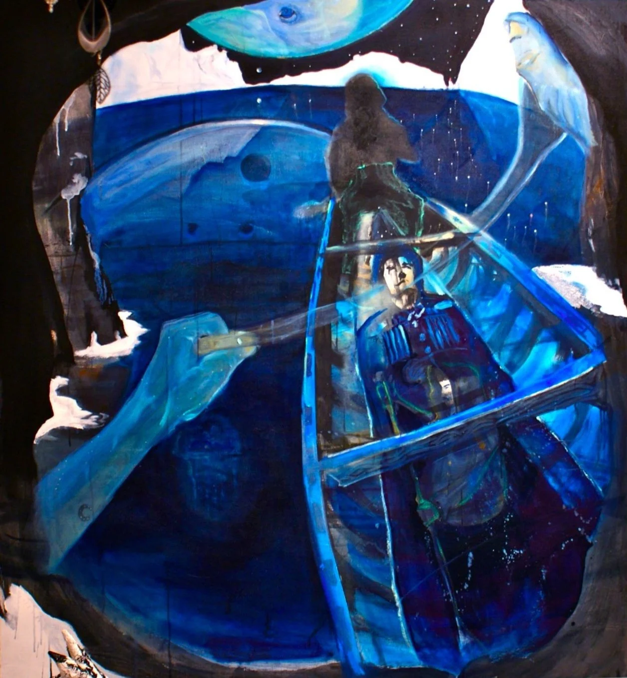  Avatar : 3 : Ragevis, Magevis, Sagevis (2010) Acrylic, oil, crayon, and spray paint on linen, 65 x 60 inches.   