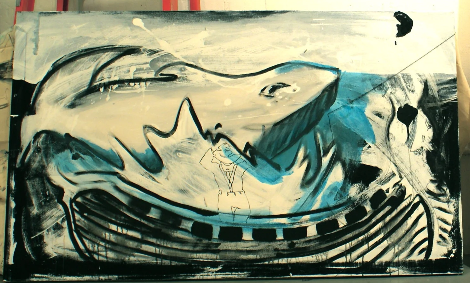  couple paintings (2010) oil on acrylic on canvas (1 of 2) each 36 x 60 inches. 