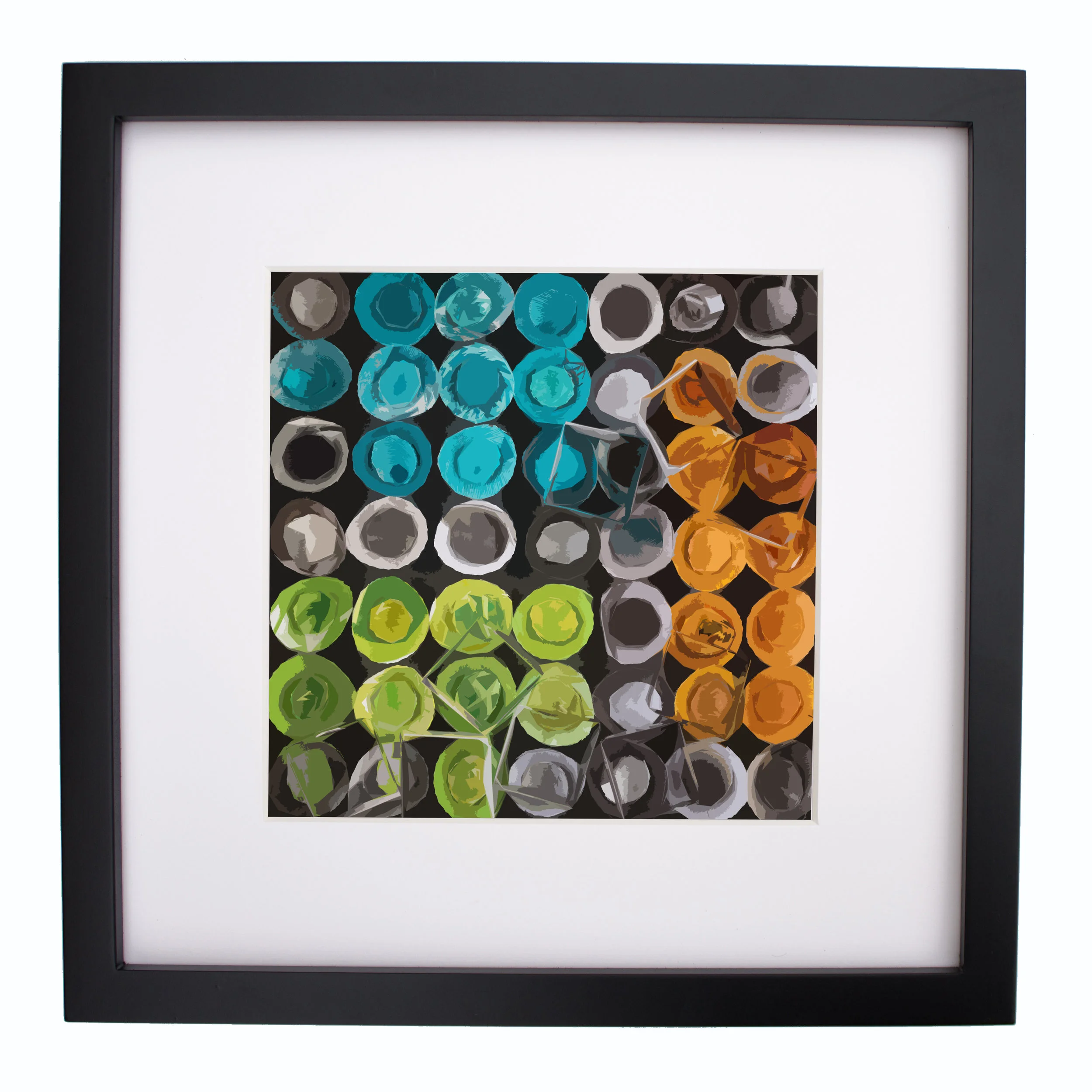 Buttons, styled, print