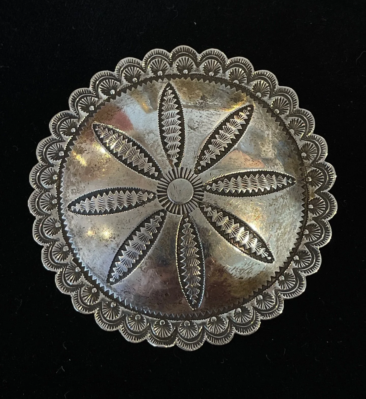 Large Silver Stamped Concho.