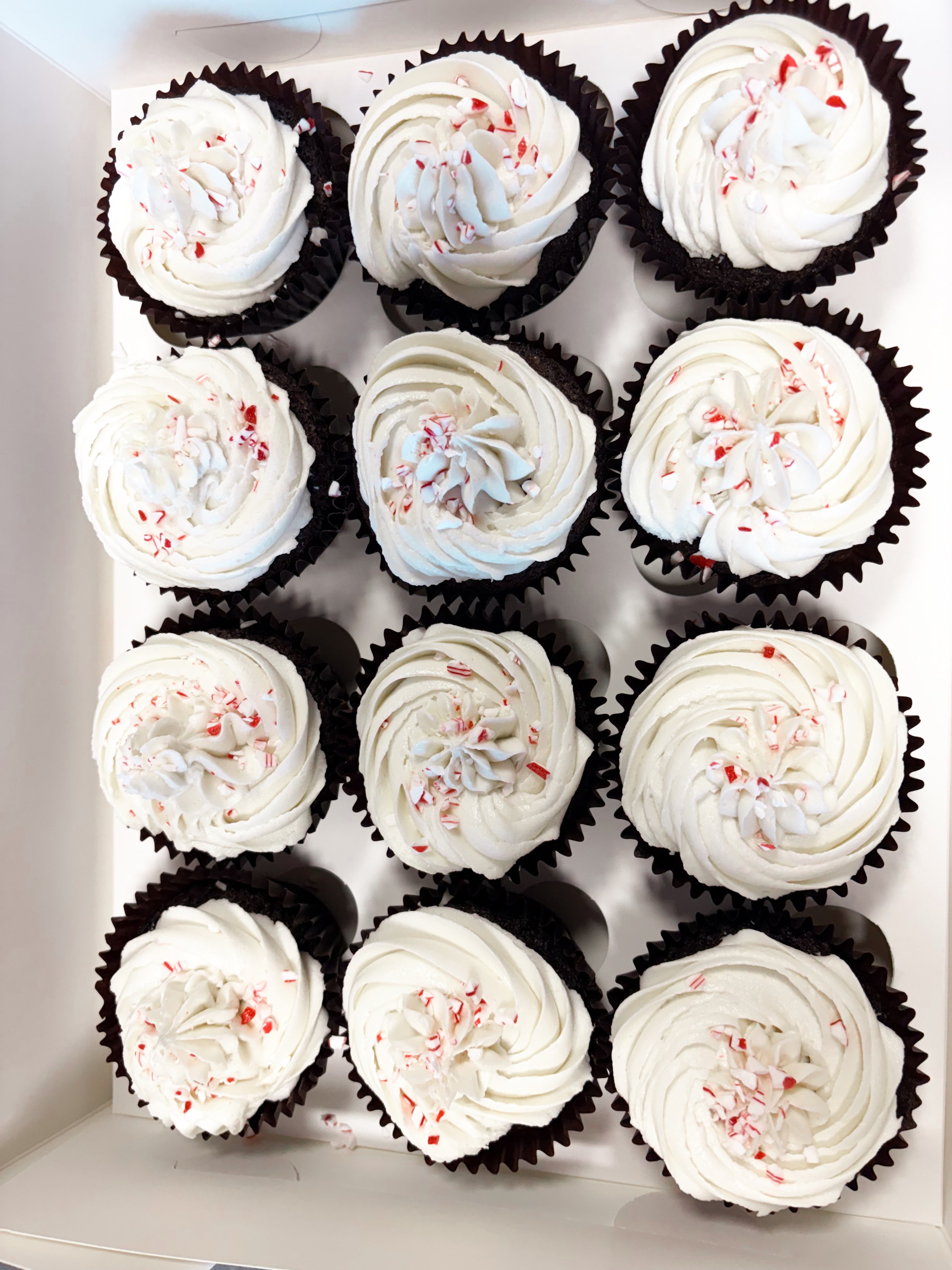gluten free chocolate cupcakes with peppermint frosting