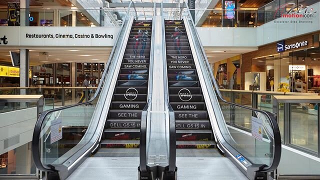 Flash back to this Marvel-ous campaign featuring Antman &amp; Wasp as well as Dell gaming. .
.
.
.
#motioniconaustralia #escalatorstepbranding #advertising #marketing #branding #ad #antman #marvel #cinema #movies #escalator #avengers #unique #retail 