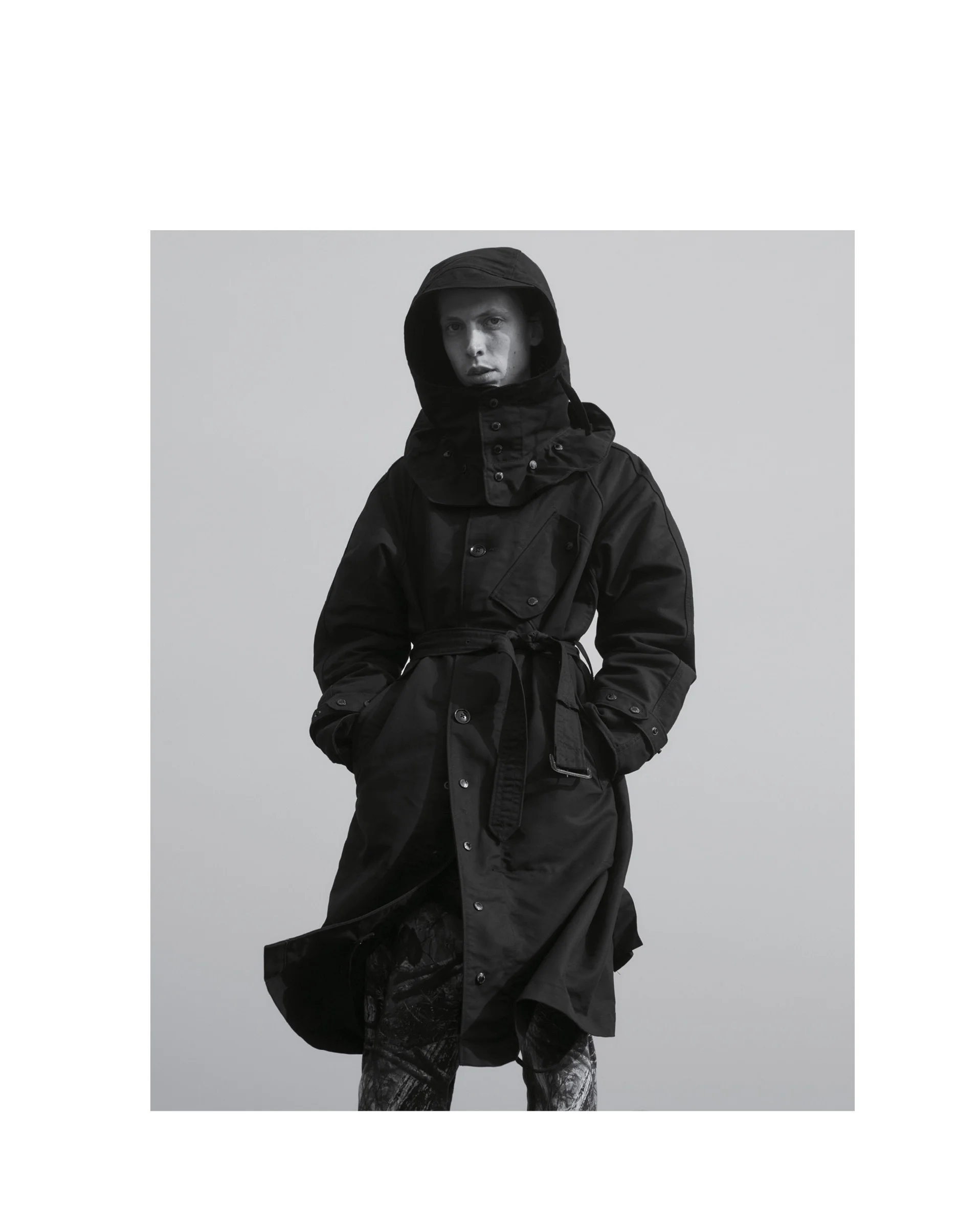 Left: Sweater - South2 West8, Vest - _AïE, Pants - Needles X Black Means / Right: Coat - Engineered Garments, Pants - South2 West8