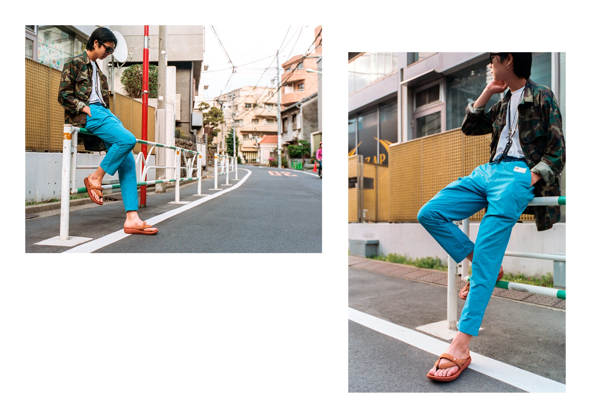 Jacket - Vintage, top, Pants & Sandals - Hi Tec Japan, Eye Wear - Ace & Tate