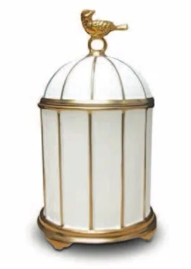 Birdcage Candle 24k Gold limoges porcelain with Pink Champagne fragrance
