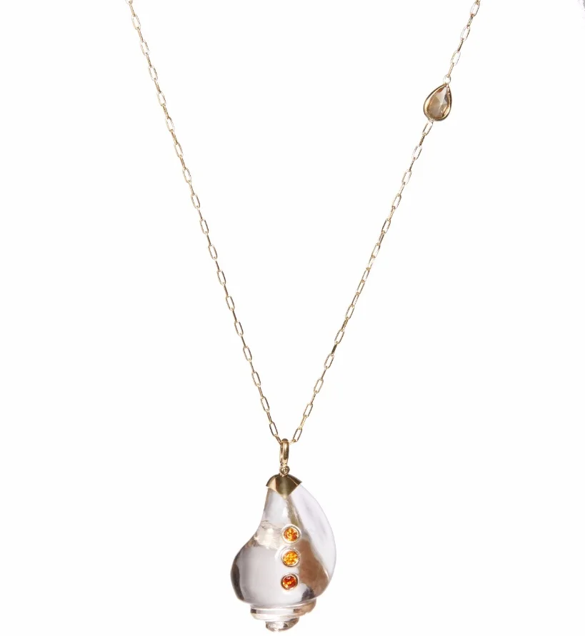 Tsura Illuminate Collection; 18K Gold Shankha Talisman Necklace