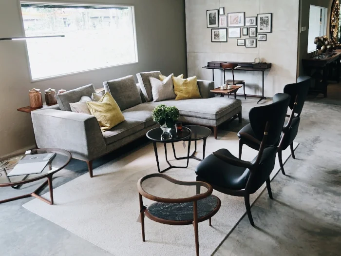Don Giovanni sofa, Star Trek armchairs, Stella coffee tables, Fagiolo side tables