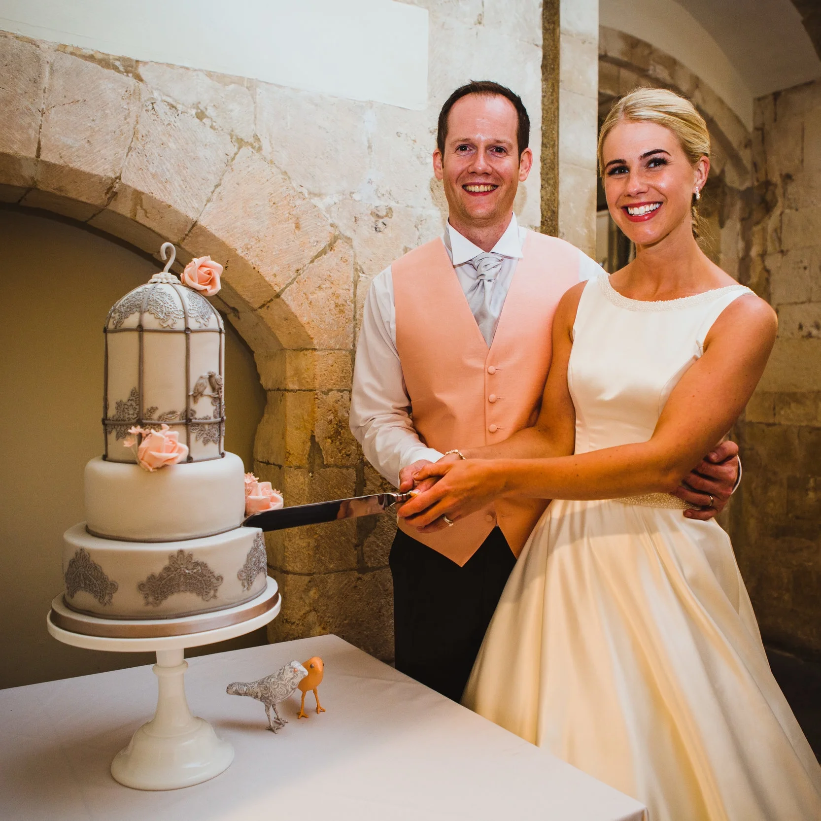 "Huge thanks for our fabulous wedding cake. You were able to bring our ideas together and help us visualise what we really wanted to achieve. We will definitely be back in touch!" Roberta & Neil