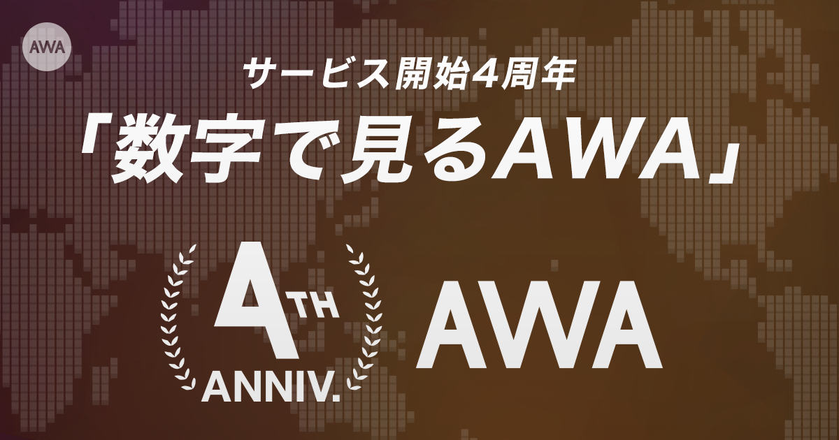 サービス開始4周年! 4年間の歴史をひもとく『数字で見るAWA』を発表
