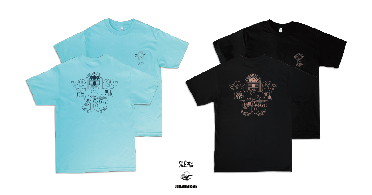 SoulflexとNITEKLUBの10周年コラボTシャツが『EDGE by AWA』の会場限定で発売 | AWAではSoulflexがセレクトしたプレイリストも公開