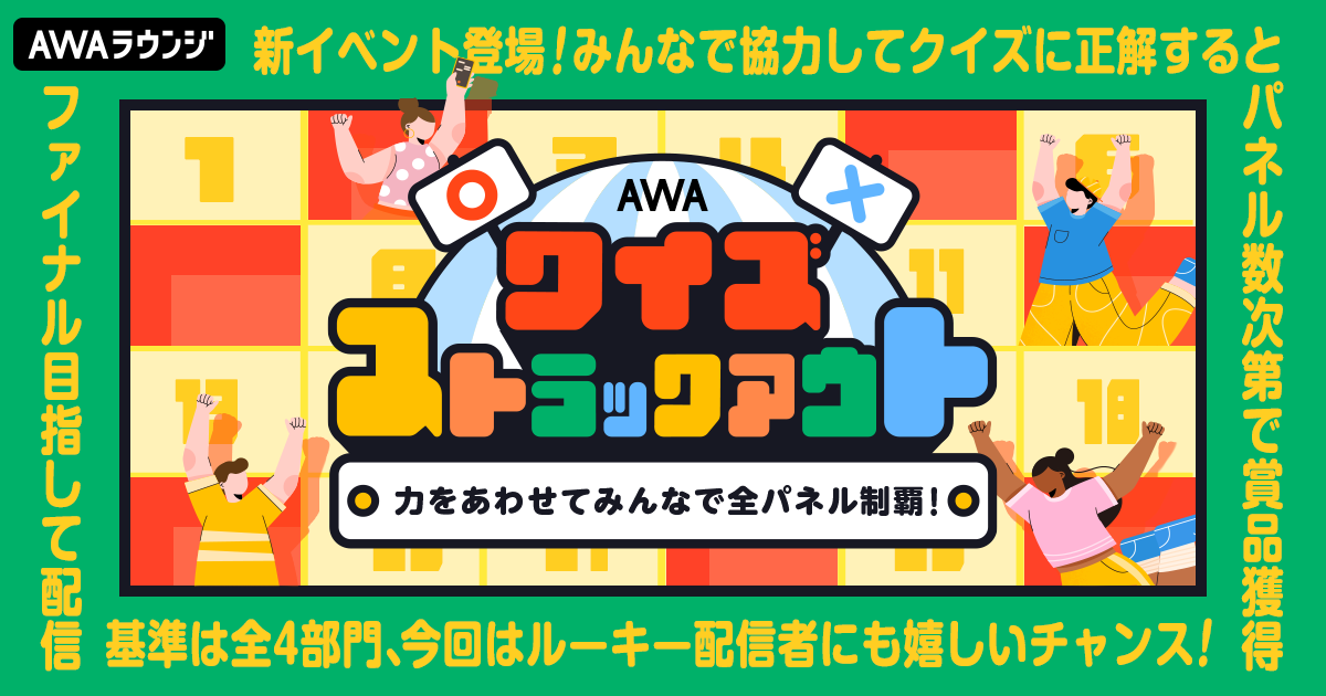 「AWAクイズ ストラックアウト」Finalステージ進出者発表!