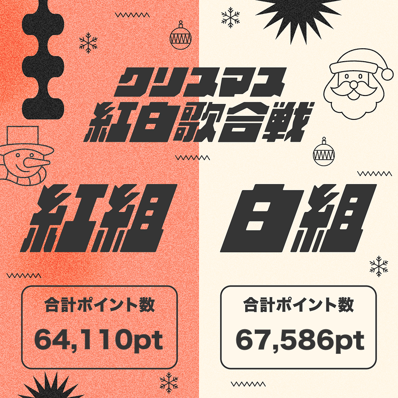 クリスマス紅白歌合戦』最終結果発表！ — News - AWA
