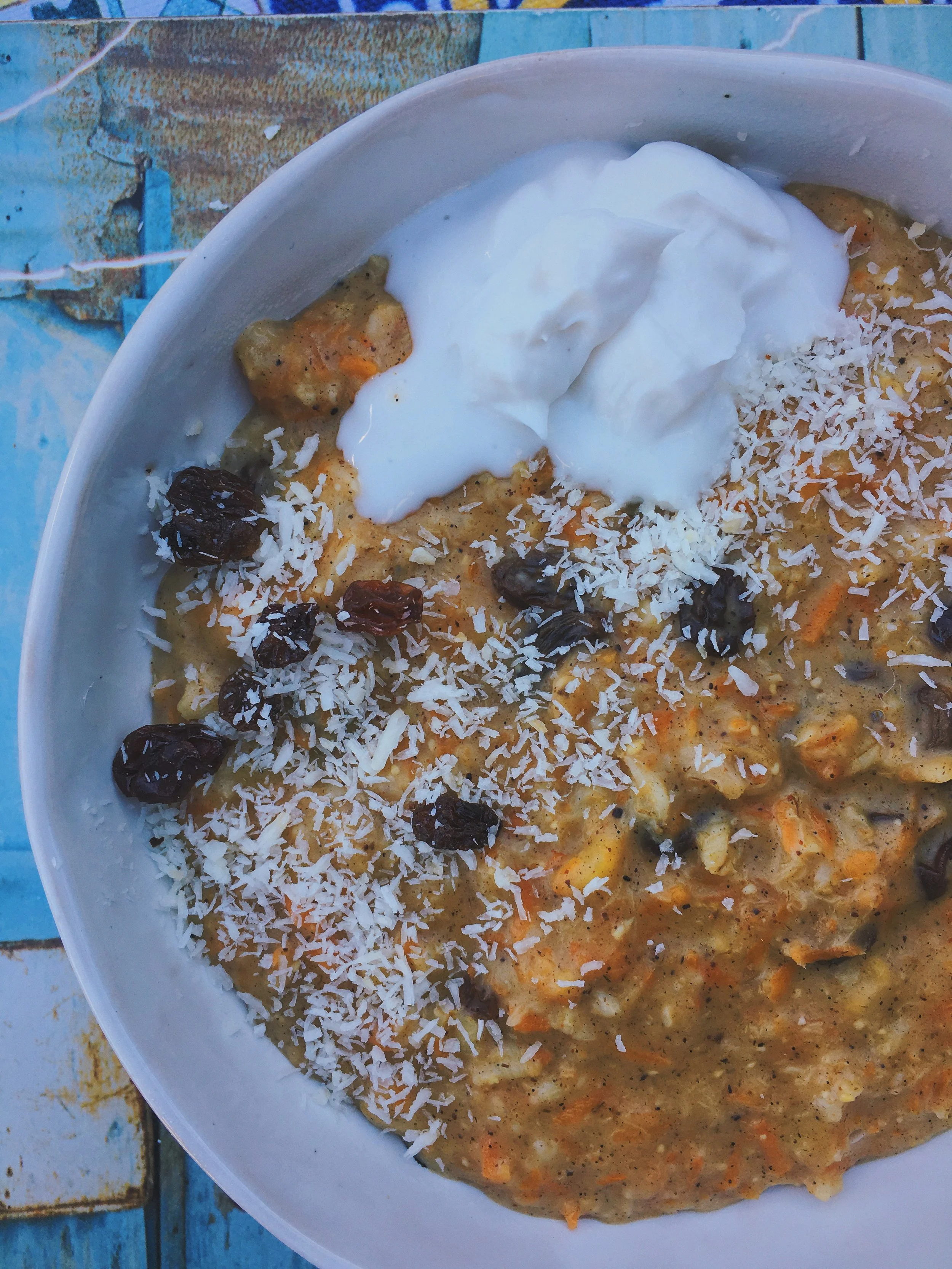 Carrot cake oatmeal: The real bunny chow. 