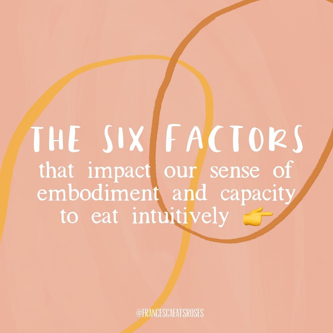 Transforming our relationship with food doesn&rsquo;t have happen in the mind or in our thoughts but it happens through the body. 

When it becomes challenging to inhabit our bodies (aka to be embodied), the process of eating can also be impacted. 

